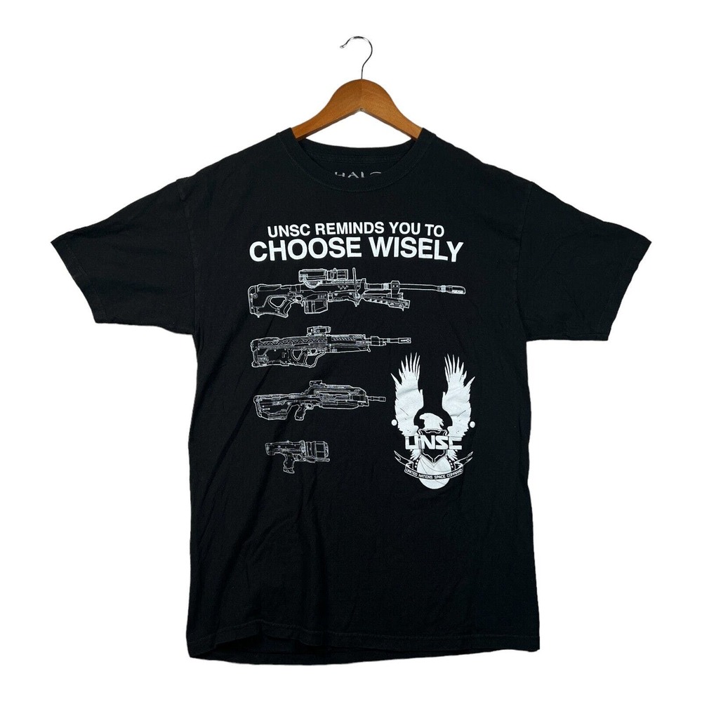 HALO 2015 UNSC Reminds You T Shirt Choose Wisely Old Stock RARE Black sz L
